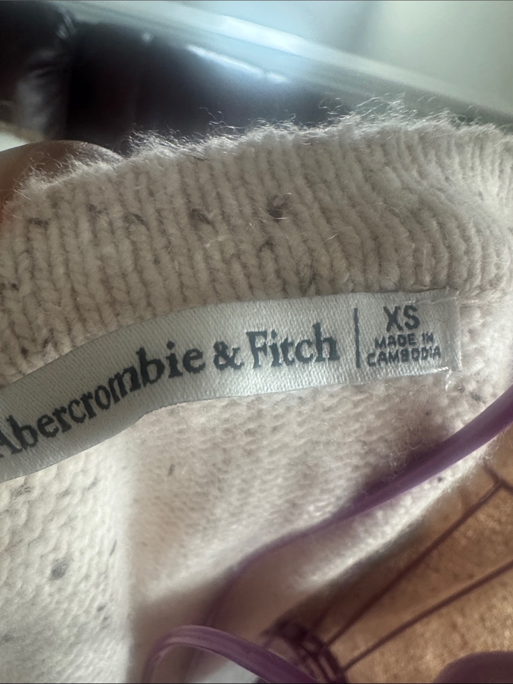 Abercrombie & Fitch Cream Speckled Henley V-Neck Sweater - Picture 5 of 8